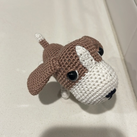 Handcrafted Basset Hound Crochet Amigurumi Figure Toy Dog Puppy Decor - Picture 10 of 10